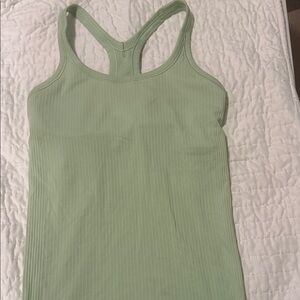 Lululemon Athletica Light Green Ribbed Tank Top